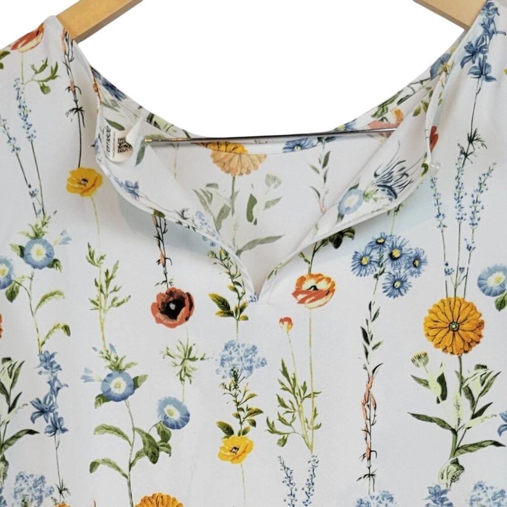 Remade Floral Print Puff Sleeve Blouse Top Womens - Picture 5 of 9